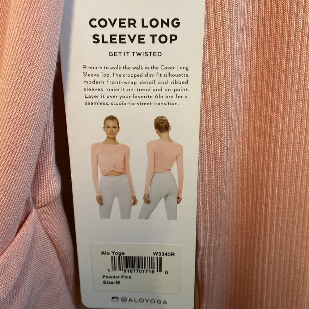 Alo Yoga Cover Long Sleeve Top in Powder Pink. Size M. Crop top. Yoga top - Picture 3 of 7